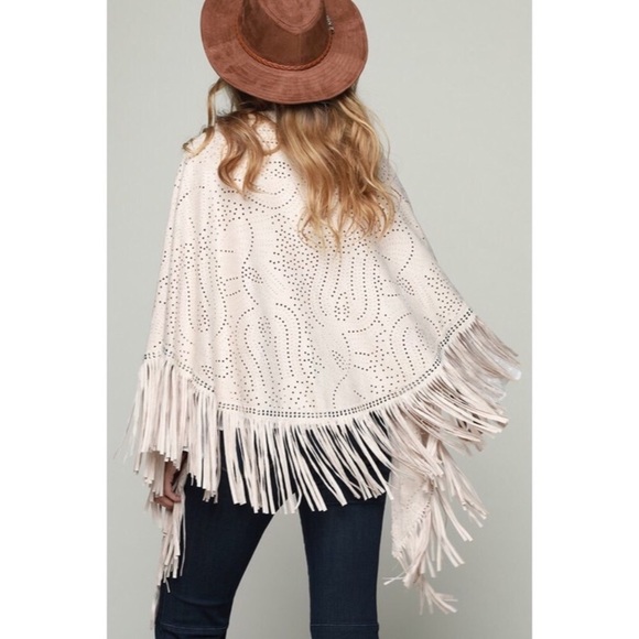 Vegan Suede Wrap with Fringe Detail - Picture 4 of 6